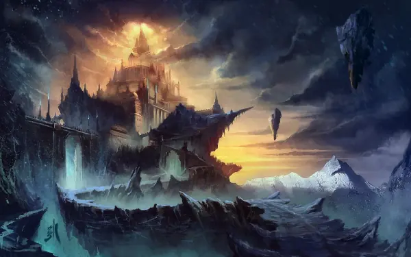 A dramatic painting of the mythical Greek realm, Tartarus.